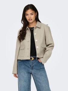 JDY Kurtka przejściowa w kolorze beżowym rozmiar: S. Brązowe kurtki JDY, s, bez wzorów, bez kaptura. Za 158,47 zł.