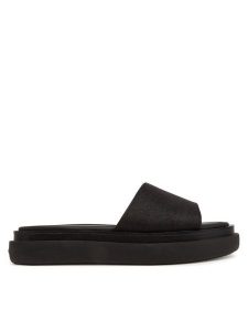 Calvin Klein Klapki Flatform Slide Jacq HW0HW02461 Czarny. Czarne klapki Calvin Klein, bez wzorów, z materiału, bez obcasa. Za 269,99 zł.