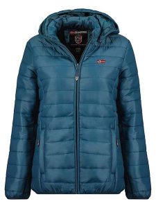 Geographical Norway Kurtka pikowana "Atika" w kolorze morskim rozmiar: XXL. Niebieskie kurtki Geographical Norway, xxl, z aplikacjami, bez kaptura. Za 113,90 zł.