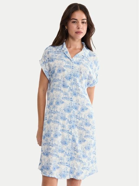 Triumph Koszula nocna Boyfriend 10222612 Niebieski Regular Fit. Niebieskie koszule nocne Triumph, bez wzorów, z wiskozy, bez ramiączek. Za 129,99 zł.