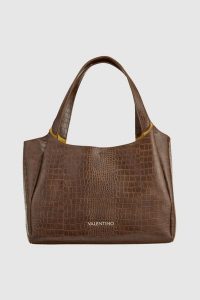 VALENTINO Torebka brązowa Wool. Brązowe torebki klasyczne Valentino by Mario Valentino, bez wzorów, z materiału, na ramię, małe, bez dodatków. W wyprzedaży za 459,99 zł.