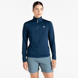 Bluza narciarska termoaktywna damska Lowline II. Niebieskie bluzy Dare 2b, na zimę, s, bez wzorów, z elastanu, bez kaptura. W wyprzedaży za 109,99 zł.
