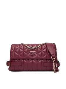 Guess Torebka Paisleigh HWQG98 83210 Bordowy. Czerwone torebki wieczorowe Guess, z aplikacjami, ze skóry, bez dodatków. Za 589,99 zł.