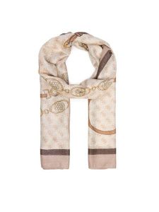 Guess Szal AW5532 VIS03 Beżowy. Brązowe rękawiczki Guess, z aplikacjami, z wiskozy. Za 154,99 zł.
