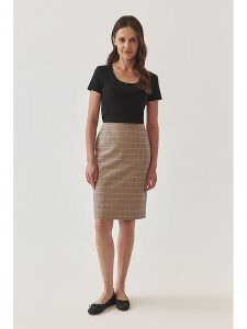 TATUUM Spódnica w kolorze brązowo-czarno-różowym rozmiar: 40. Brązowe spódnice Tatuum, na co dzień, bez wzorów, mini. Za 168,95 zł.
