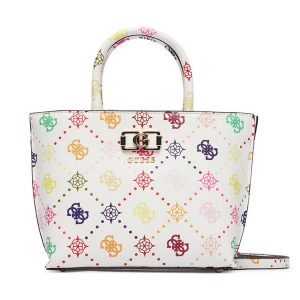 Torebka Guess. Białe kuferki Guess, z aplikacjami, bez dodatków. Za 659,99 zł.