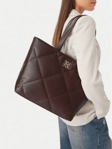 Nine West Torebka CEO-IVORY LANE-LDA9198 Brązowy. Brązowe shopper bag Nine West, bez wzorów, ze skóry, bez dodatków. Za 279,99 zł.