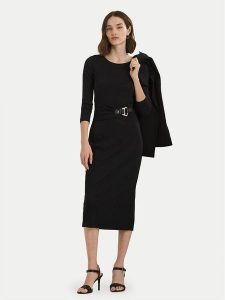 LAUREN RALPH LAUREN Sukienka codzienna 250940596001 Czarny Slim Fit. Czarne sukienki Lauren Ralph Lauren, na co dzień, s, bez wzorów, z bawełny, bez kołnierzyka, bez ramiączek, proste. Za 659,99 zł.
