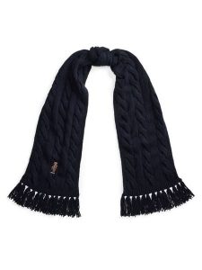 Polo Ralph Lauren Szalik 455P18119001 Granatowy. Niebieskie rękawiczki Polo Ralph Lauren, bez wzorów, z wełny. Za 599,99 zł.
