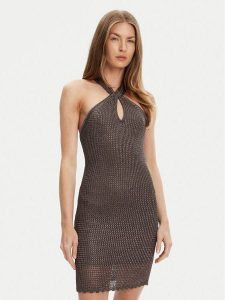 Guess Sukienka dzianinowa W5YK34 Z24F0 Szary Slim Fit. Szare kombinezony Guess, xxl, z aplikacjami, z dzianiny, bez kołnierzyka, bez ramiączek. Za 429,99 zł.