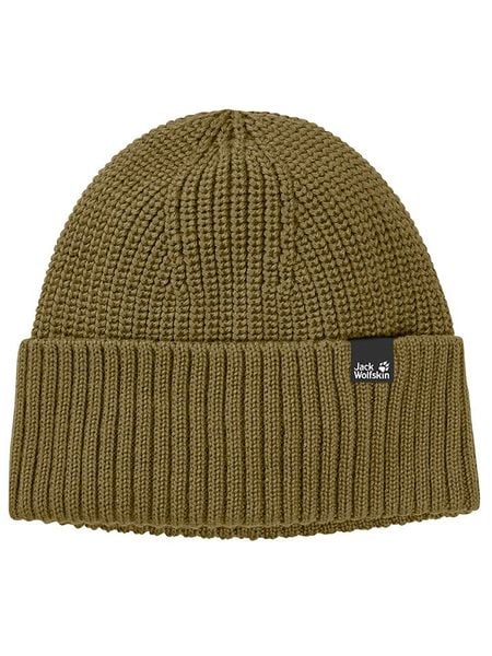 Jack Wolfskin Czapka beanie w kolorze khaki rozmiar: onesize. Brązowe czapki Jack Wolfskin, bez wzorów, prążkowane. Za 65,85 zł.