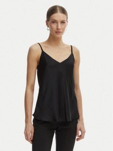 Rinascimento Top CFC0127685003 Czarny Regular Fit. Czarne topy Rinascimento, m, bez wzorów, z syntetyku, bez kołnierzyka, bez ramiączek. Za 194,99 zł.