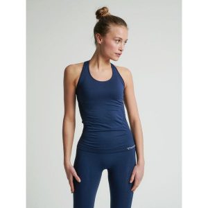 Damski tank top Hummel hmltif top. Niebieskie topy Hummel, xs, bez wzorów, sportowe, bez kołnierzyka, bez ramiączek. Za 152,50 zł.