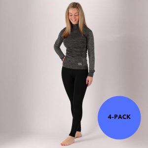 Legginsy termiczne damskie 4 szt. Czarne legginsy HEAT KEEPER, bez wzorów, z materiału. Za 245,29 zł.