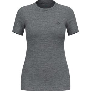 Koszulka damska ODLO Merino 160 BL TOP krótki rękaw 100% wełna merino. Szare koszule nocne ODLO, bez wzorów, z wełny, bez ramiączek. Za 319,98 zł.