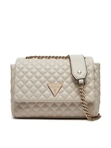 Guess Torebka HWEQG9 54121 Écru. Torebki klasyczne Guess, z aplikacjami, ze skóry, bez dodatków. Za 369,99 zł.