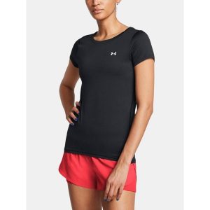 Koszulka Under Armour Tech Mesh damska, czarna. Czarne bluzki Under Armour, m, bez wzorów, z elastanu, sportowe, bez kołnierzyka, bez ramiączek. Za 148,95 zł.
