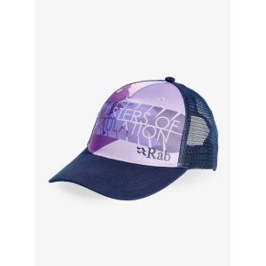 Czapka z daszkiem Rab Trucker Masters Cap - lilac. Fioletowe czapki RAB, bez wzorów, sportowe. Za 105,99 zł.