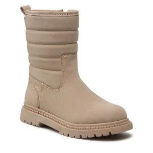 Botki DeeZee. Brązowe botki DeeZee, bez wzorów, bez obcasa, na płaskiej podeszwie, bez zapięcia. Za 95,99 zł.