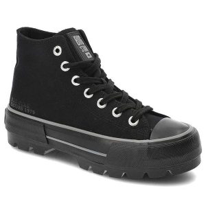 Czarne Trampki Big Star Damskie Wygodne Obuwie. Czarne trampki Big Star, bez wzorów, bez zapięcia. Za 129,00 zł.