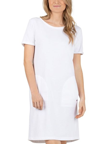 Timezone Sukienka w kolorze białym rozmiar: M. Białe sukienki Timezone, na co dzień, m, bez wzorów, z bawełny, bez kołnierzyka, bez ramiączek, midi, proste. Za 74,11 zł.