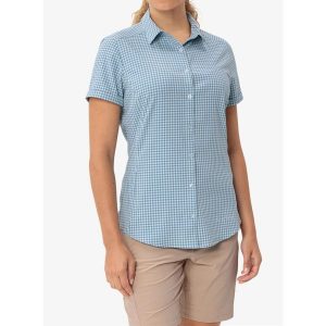 Koszula turystyczna damska Vaude Seiland Shirt III. Niebieskie koszule Vaude, bez wzorów, bez kołnierzyka, bez ramiączek. Za 348,60 zł.