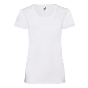 Koszulka Damska Valueweight. Białe bluzki FRUIT OF THE LOOM, xl, bez wzorów, sportowe, bez kołnierzyka, bez ramiączek. Za 26,99 zł.