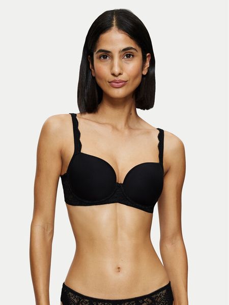 Triumph Biustonosz z fiszbiną Amourette 10214770 Czarny. Czarne biustonosze Triumph, bez wzorów, z syntetyku. Za 147,00 zł.