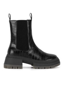 Nine West Sztyblety WFA3033-9 Czarny. Czarne botki Nine West, bez wzorów, z materiału, bez obcasa, na płaskiej podeszwie, bez zapięcia. Za 259,99 zł.