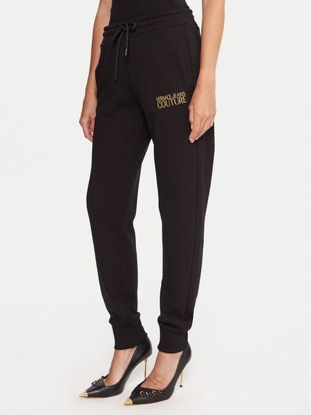 Versace Jeans Couture Spodnie dresowe 79HAAT06 CF01T Czarny Regular Fit. Czarne spodnie dresowe Versace Jeans Couture, l, bez wzorów, z bawełny. Za 468,99 zł.