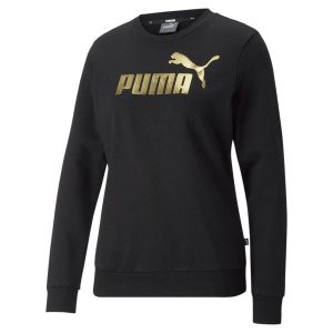 Puma Bluza Ess+ Metallic Logo 84995601. Czarne bluzy Puma, s, bez wzorów, bez kaptura. Za 209,00 zł.