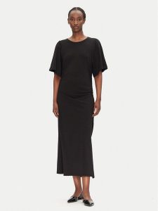 Bruuns Bazaar Sukienka codzienna Nathala BBW4560 Czarny Regular Fit. Czarne kombinezony Bruuns Bazaar, s, bez wzorów, z bawełny, bez kołnierzyka, bez ramiączek. Za 369,99 zł.