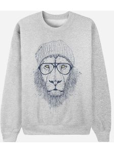 WOOOP Bluza "Cool Lion" w kolorze szarym rozmiar: XS. Szare bluzy Wooop, xs, bez wzorów, bez kaptura. Za 108,99 zł.