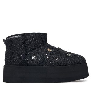Śniegowce KARL LAGERFELD. Czarne buty zimowe KARL LAGERFELD, bez obcasa, bez zapięcia. Za 964,99 zł.