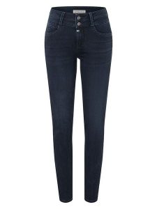 Timezone Dżinsy "Enya" - Slim fit - w kolorze granatowym rozmiar: W28/L30. Niebieskie jeansy Timezone, bez wzorów, z podwyższonym stanem. Za 228,38 zł.