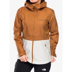 Kurtka przeciwdeszczowa damska Columbia Inner Limits III Jacket. Brązowe kurtki Columbia, bez wzorów, bez kaptura. Za 323,99 zł.