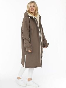 Zwillingsherz Parka w kolorze jasnobrązowym rozmiar: L/XL. Brązowe płaszcze Zwillingsherz, l, z aplikacjami, bez kaptura. Za 296,45 zł.
