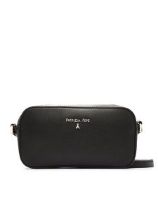 Patrizia Pepe Torebka 8B0152/L080-K103 Czarny. Czarne listonoszki Patrizia Pepe, bez wzorów, ze skóry, bez dodatków. Za 599,99 zł.