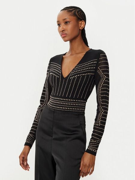 Marciano Guess Body 5RGP02 6218A Czarny Slim Fit. Czarne body i gorsety Marciano Guess, z aplikacjami, z syntetyku. Za 459,99 zł.