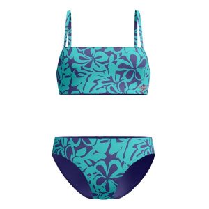 Strój pływacki dwuczęściowy damski Speedo Printed Adjustable Thinstrap. Zielone bikini Speedo, bez wzorów. Za 199,99 zł.