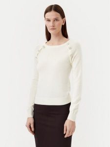 Motivi Sweter M6706001041N Biały Regular Fit. Białe swetry klasyczne Motivi, m, z syntetyku, bez kołnierzyka. Za 239,99 zł.