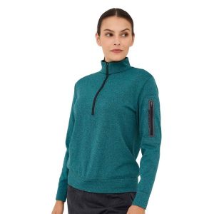 Bluza damska wełniana rozpinana Brubeck OUTDOOR MERINO. Zielone bluzy Brubeck, xl, bez wzorów, z elastanu, bez kaptura. Za 299,00 zł.