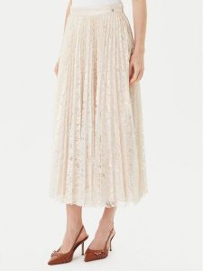 Guess Spódnica midi W5YD1E KCZ90 Złoty Regular Fit. Żółte spódnice Guess, s, z aplikacjami, z syntetyku, midi. Za 429,99 zł.