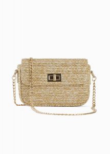 Torebka słomkowa na ramię. Brązowe torebki klasyczne bonprix, bez wzorów, na ramię, małe, bez dodatków. Za 109,99 zł.