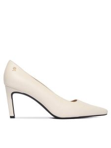 Tommy Hilfiger Czółenka Th Logo Lth Pump Slanted Hl FW0FW09008 Écru. Czółenka TOMMY HILFIGER, bez wzorów, ze skóry, bez obcasa, bez zapięcia. Za 649,99 zł.