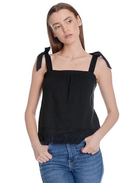 Vive Maria Top "Weekend Summer" w kolorze czarnym rozmiar: M. Czarne topy Vive Maria, m, bez wzorów, z bawełny, bez kołnierzyka, bez ramiączek. Za 48,05 zł.