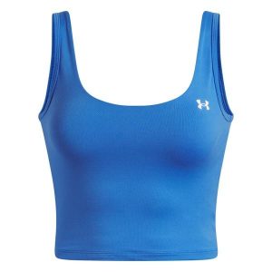 Damski tank top Under Armour Motion. Niebieskie topy Under Armour, bez wzorów, eleganckie, bez kołnierzyka, bez ramiączek. Za 186,50 zł.