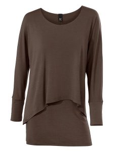 Heine Koszulka w kolorze brązowym rozmiar: 42. Brązowe bluzki Heine, bez wzorów, bez kołnierzyka, bez ramiączek. Za 118,01 zł.