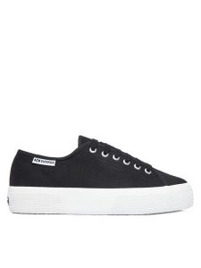 Superga Tenisówki Platform Leggera S2142ZW Czarny. Czarne trampki Superga, bez wzorów, z materiału, bez zapięcia. Za 299,99 zł.