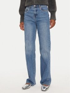 Morgan Jeansy 242-PCHIMA Niebieski Straight Fit. Niebieskie jeansy Morgan, bez wzorów, z bawełny. Za 189,99 zł.